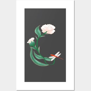 Letter C with floral motifs Posters and Art